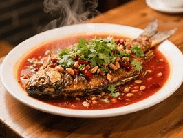 Sichuan boiled fish in chili broth